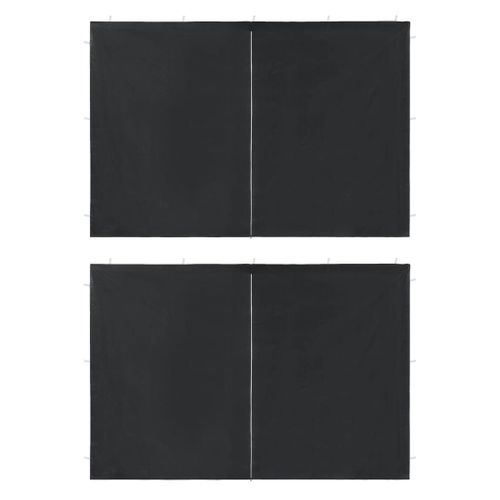 Vidaxl Paroi De Tente De Réception 2pcs Fermeture Éclair Pe Anthracite