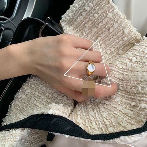 Bague En Argent Sterling 925 Pour Femmes, Anneau Rond En Coquillage, Chaîne De Réservoir En Or Réglable, Bijoux Cadeaux