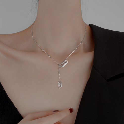 Collier Trombone En Argent Sterling 925 Pour Femmes, Long Gland, Or Rose, Bijoux D'amitié, Cadeau