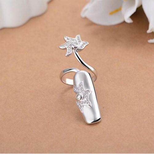 Bagues En Argent Sterling 925 En Zircon Pour Femmes, 4 Modèles, Charmant, Protection Des Ongles, Bijoux À La Mode, S-R189