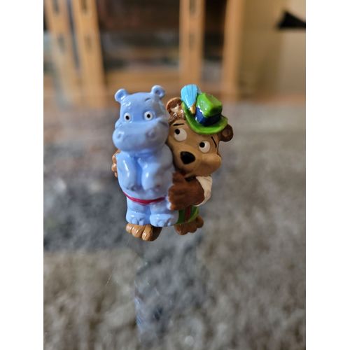 Jouet Figurine Kinder - Collection Ours - Ours Et Son Hippopotame En Peluche.