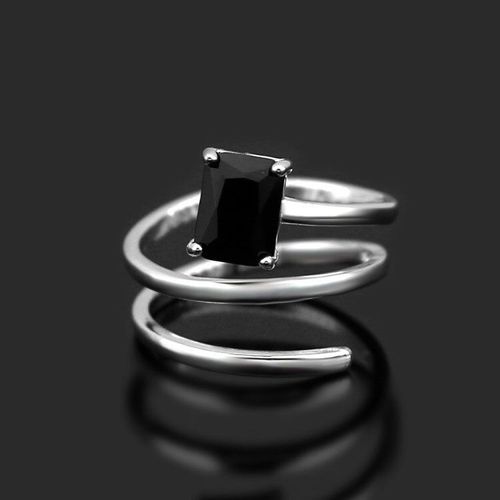 Bague En Argent Sterling 925 Pour Hommes Et Femmes, Anneau De Printemps En Zircon Noir, Style Thaïlandais, Hipster, S-R352