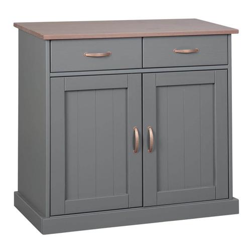 Melina - Buffet 2 Portes 2 Tiroirs Coloris Gris