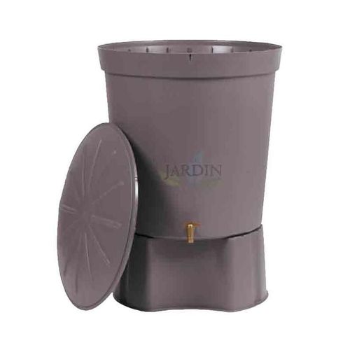 Réservoir d'eau en polypropylène de 300 l. Gris granit. Comprend un couvercle + robinet + support. Diamètre 82 cm, hauteur 86 cm