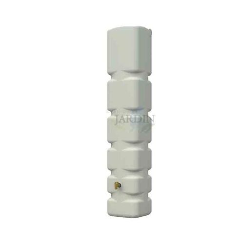 RÉSERVOIR D'EAU vertical en polyéthylène de 300 litres. Dimensions : 42x40x210 cm, couleur beige. Inclus un robinet en plastique