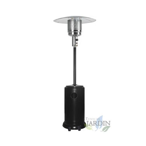 Chauffage d'exterieur, Poêle à gaz acier extérieur 12 kW extérieur avec Roues, Système Anti-basculement, Parasol chaufant