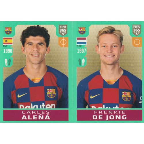 N° 101 A / 101 B - Stickers Image Vignette - Panini Fifa 365 - 2020 - The Golden World Of Football - Carles Alena / Frenkie De Jong - Fc Barcelone