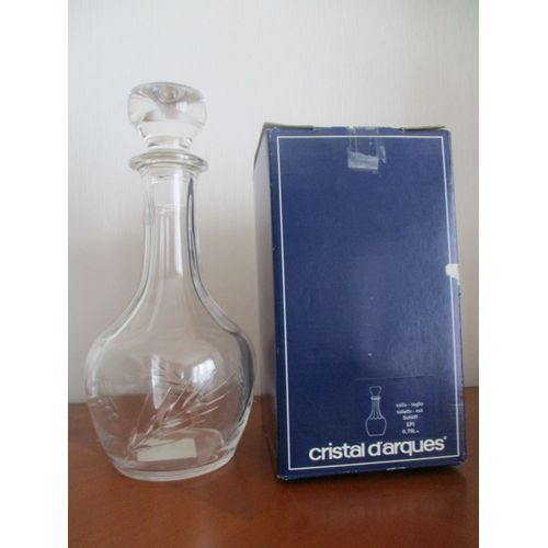 Carafe Neuve En Cristal D'arques Ronde 0.75l Motif Épi 