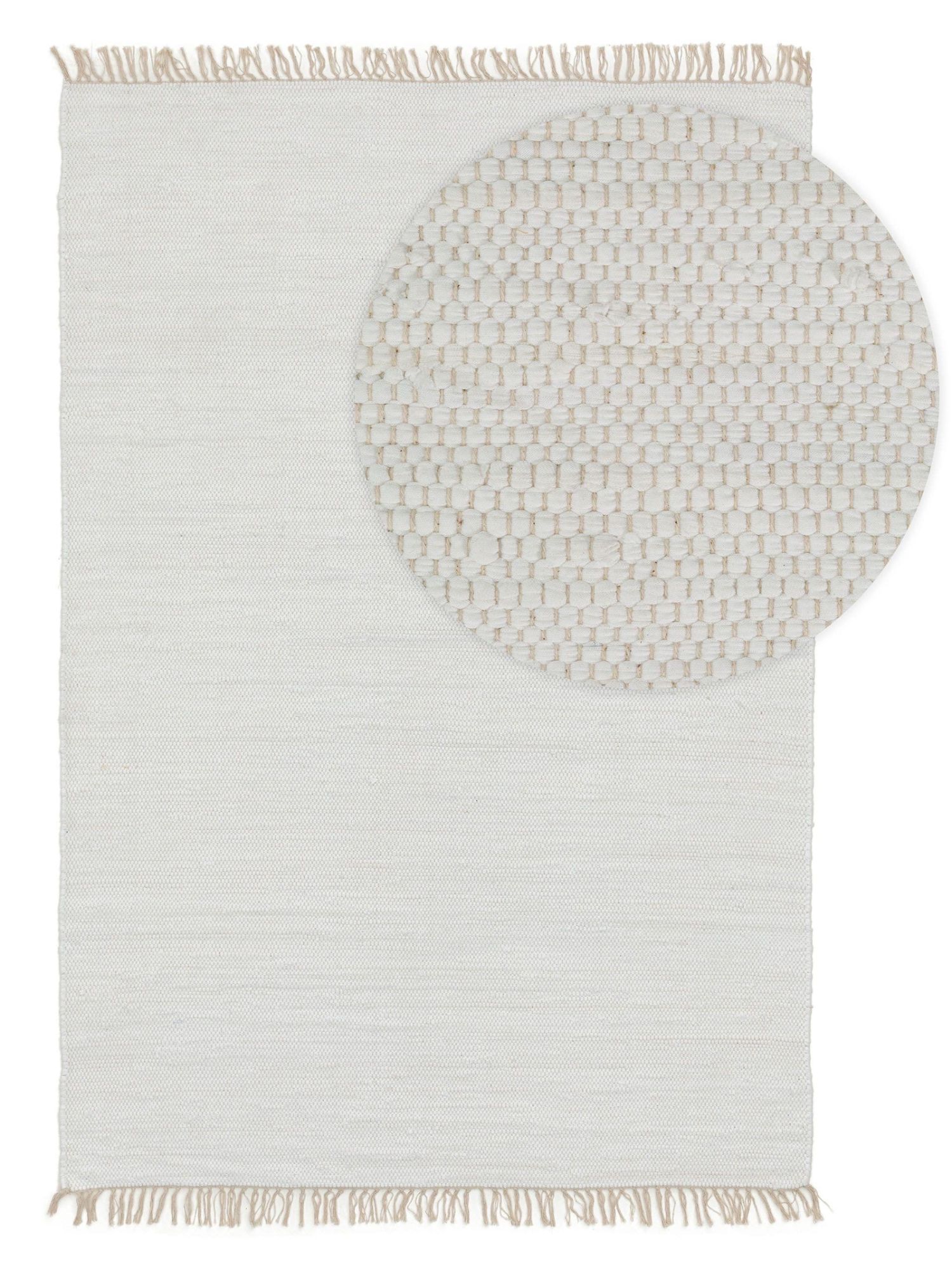 Tapis Poil Ras Fabriqué À Partir De Matériaux Recyclés Tom Blanc 70x120 Cm - Tapis Poil Court Design Moderne Pour Salon