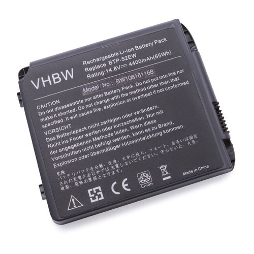 vhbw Li-Ion batterie 4400mAh (14.8V) pour ordinateur PC Wortmann Terra Mobile 8200 comme 90.NBI61.001, 90.NBI61.011., etc.