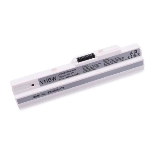 vhbw Li-Ion batterie 4400mAh (11.1V) blanche pour ordinateur PC Caspar Minibook, CMS ICBook M1, Datron Mobee N011 comme BTY-S11, BTY-S12, BTY-S13.