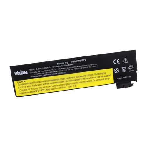 vhbw batterie compatible avec Lenovo ThinkPad L450(20DSA01YCD), L450(20DSA02JCD), L450(20DSA063CD) laptop (4400mAh, 11,1V, Li-Ion, noir)