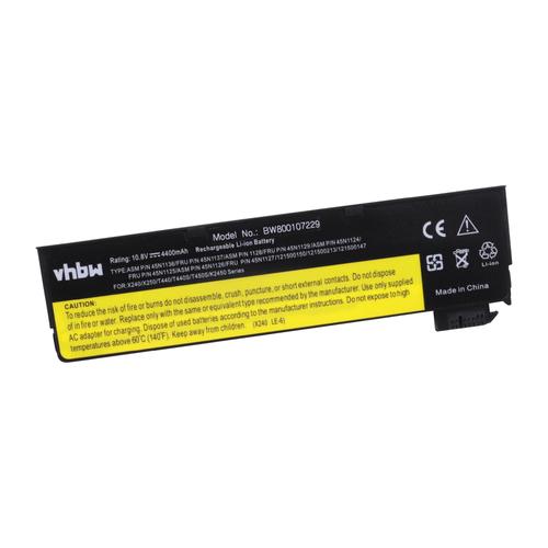 vhbw batterie compatible avec Lenovo ThinkPad X250 laptop (4400mAh, 11,1V, Li-Ion, noir)