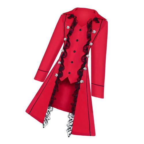 Manteau Longue Steampunk Femme Gothique Victorienne Xl Rouge