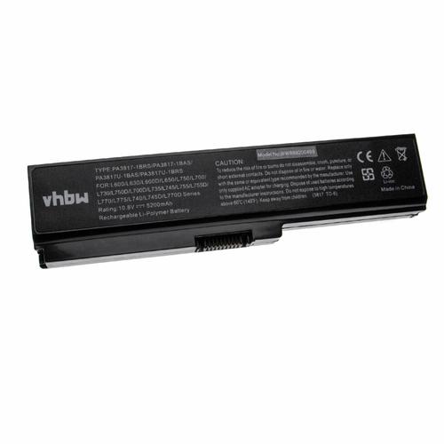 vhbw batterie compatible avec Toshiba Satellite L755D-122, L755D-123, L755D-128, L755D-129, L755D-12L laptop (5200mAh, 10.8V, Li-Polymère, noir)