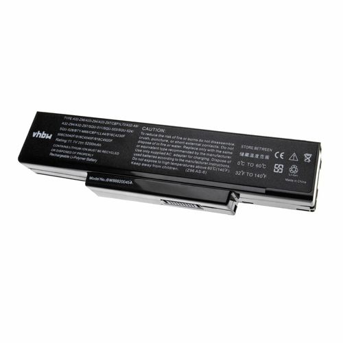 vhbw Batterie compatible avec Asus F3H, F3Ja, F3Jc, F3JF, F3Jm, F3Jp, F3Jr, F3Jv, F3Ka, F3Ke, F3L, F3M Notebook (5200mAh, 11.1V, Li-Polymer, noir)
