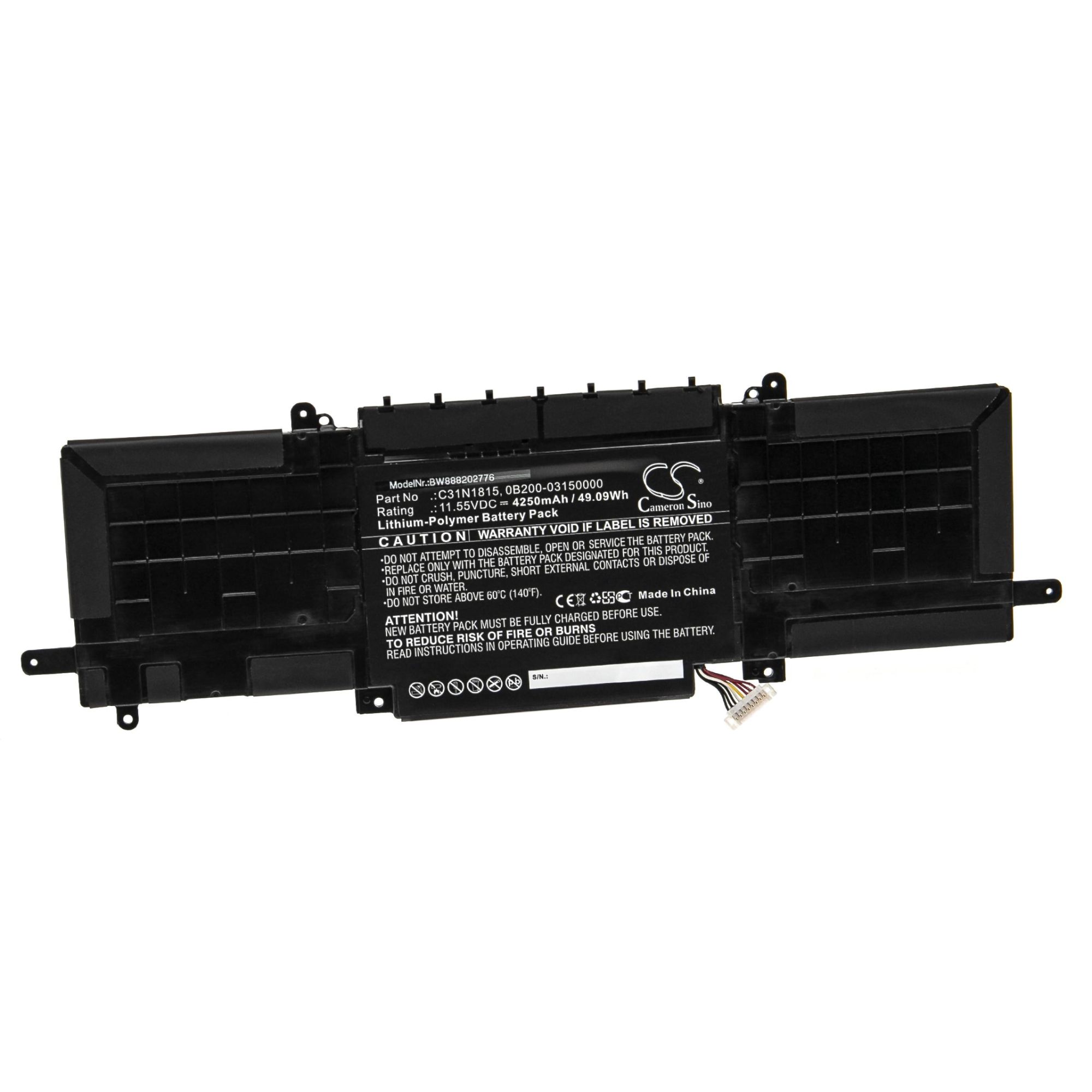 vhbw Batterie compatible avec Asus RX333FN-A3138T, RX333FN-A3139T, UX333, UX333FA ordinateur portable Notebook (4250mAh, 11.55V, Li-polymère)