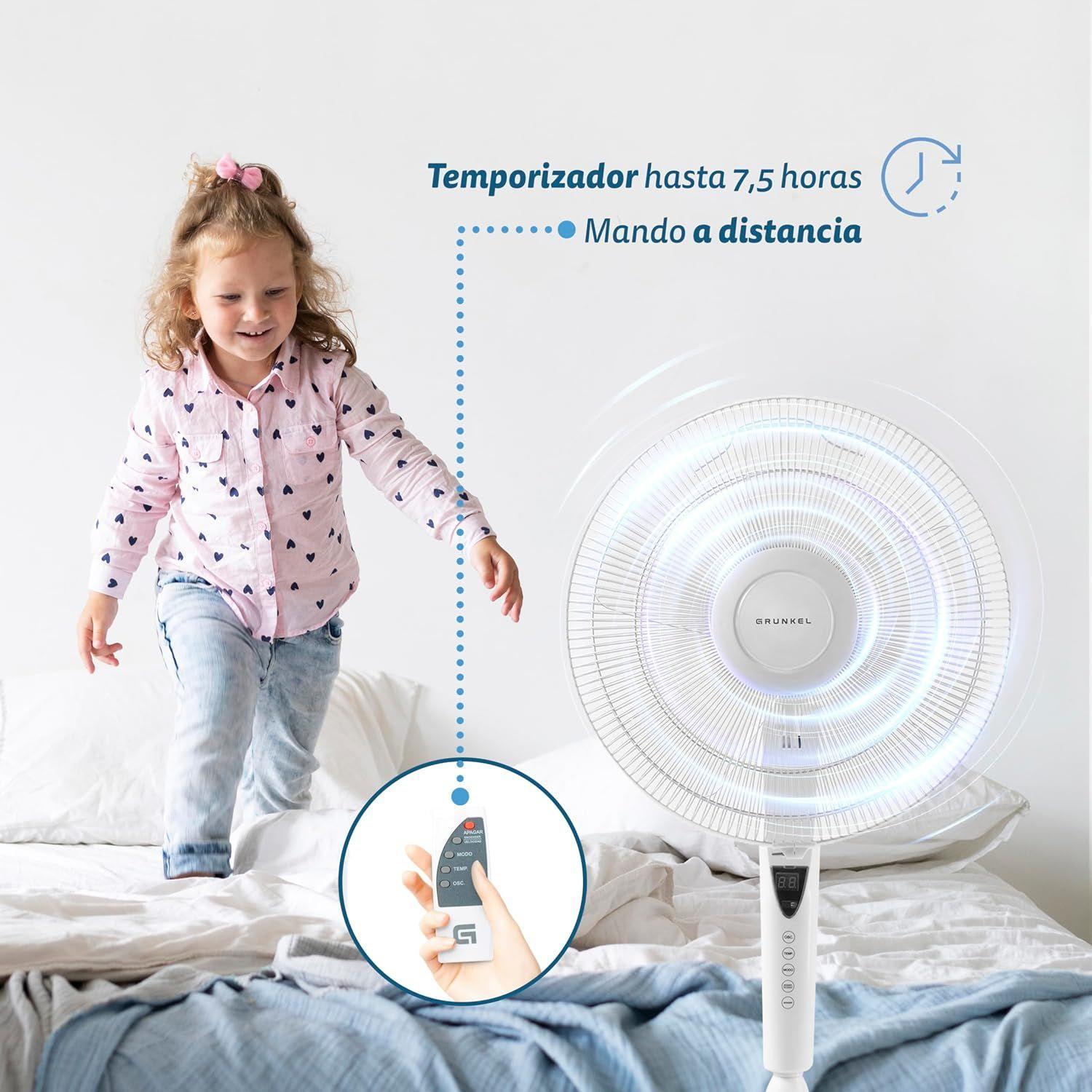 Blanc Ventilateur sur pied 16 programmable avec 3 vitesses F... - 3