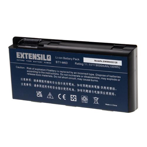 EXTENSILO Batterie compatible avec MSI GT660R-205NL, GT660R-494US, GT663, GT663-004, GT663-415NE ordinateur portable (9000mAh, 11,1V, Li-ion)