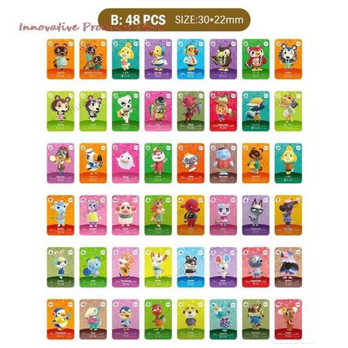 (5th) Carte Amiibo Animal Crossing 3 * 2,2 Cm, Tailles Mini (48 Pièces)