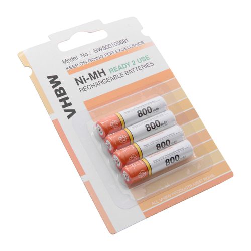 vhbw 4x Batteries AAA micro compatible avec Siemens Gigaset C610, C610A, C610H, CL390 téléphone fixe sans fil (800mAh, 1,2V, NiMH)