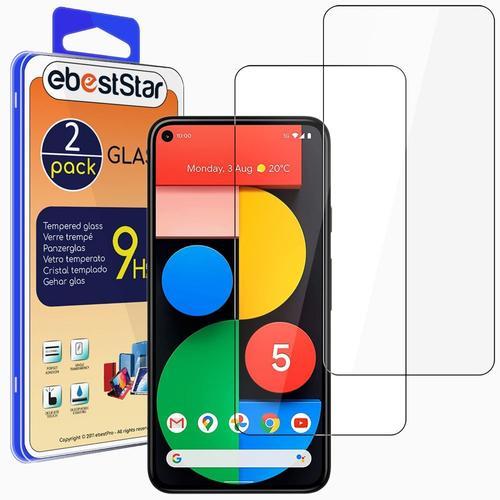 Ebeststar - [Pack X2] Verre Trempé Pour Google Pixel 5 Film Vitre Protection Ecran Anti Casse, Anti-Rayure, Pose Sans Bulles [Dimensions Precises Smartphone : 144.7 X 70.4 X 8 Mm, Écran 6.0'']