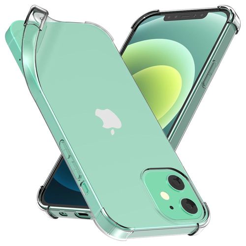 Ebeststar - Coque Pour Apple Iphone 12, 12 Pro Etui Silicone Slim Coins Rebords Renforcés Invisible Antichoc, Transparent [Dimensions Precises Smartphone : 146.7 X 71.5 X 7.4 Mm, Écran 6.1'']