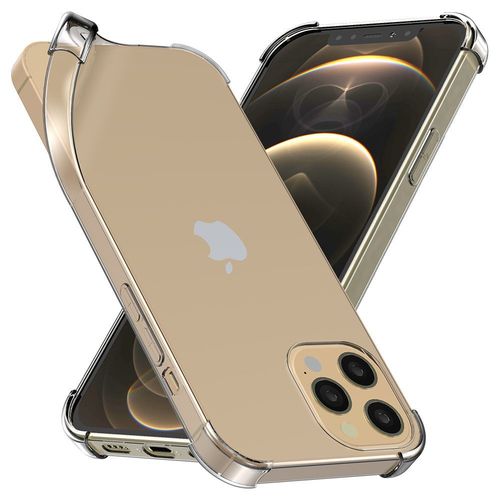 Ebeststar - Coque Pour Apple Iphone 12 Pro Max Etui Silicone Slim Coins Rebords Renforcés Invisible Antichoc, Transparent [Dimensions Precises Smartphone : 160.8 X 78.1 X 7.4 Mm, Écran 6.7'']