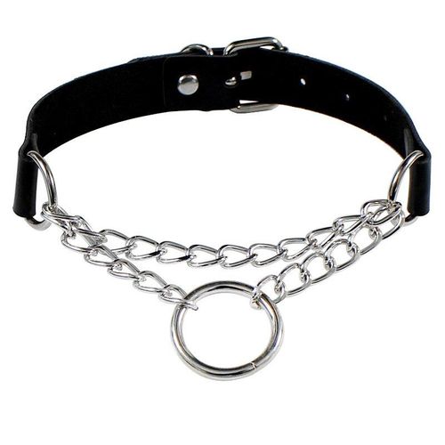 Collier En Cuir Pu Gothique Punk Pour Femmes, Chaîne Ras Du Cou Avec Pendentif Circulaire En Forme De C¿Ur, Couleur Rouge Et Noire, Bijoux Géométriques, 2021
