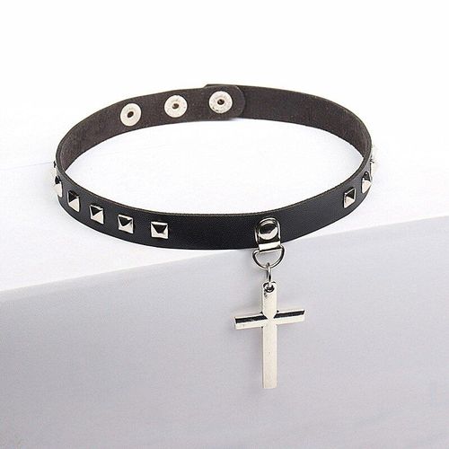 Collier Punk En Cuir Pu Pour Femmes, Pendentif Rond En Forme De C¿Ur, Ras Du Cou, Mode, Gothique, Clavicule, Chaîne, Bijoux De Fête Pour Filles
