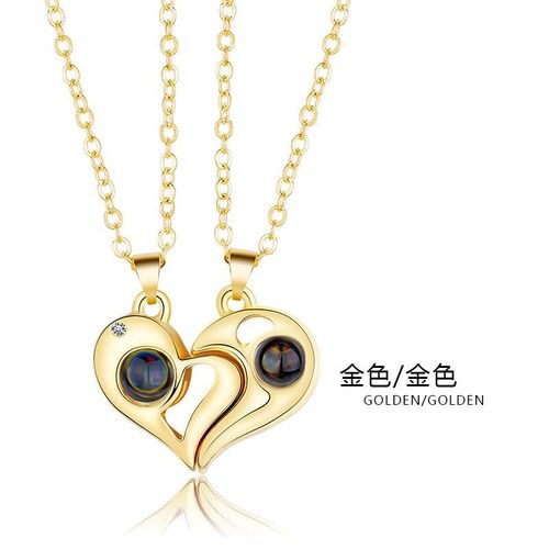 Collier En Titane Pour Homme Et Femme, Bijou En Acier Inoxydable, Motif Flamme Magnétique, \""I Love You\