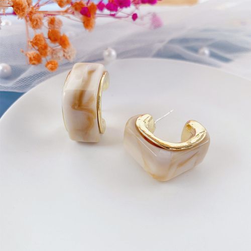 Boucles D'oreilles Géométriques En Résine Transparente Colorée, Bijoux De Voyage, Simples, En Métal Doré, Pour Femmes Et Filles, De Fête, 925, Nouvelle Collection 2021