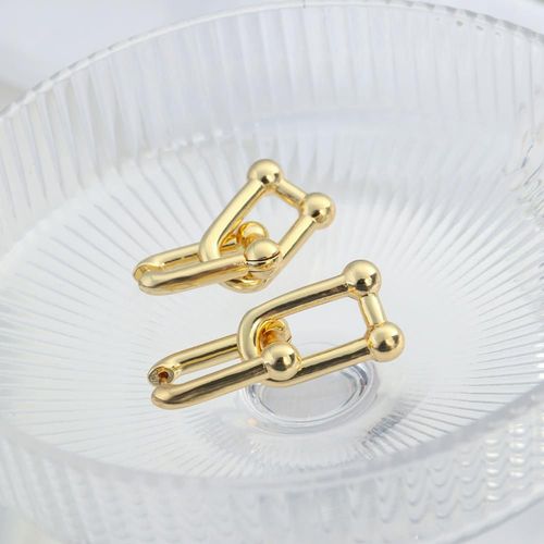 Boucles D'oreilles Géométriques En Forme De U, Lien Épais, En Laiton, Or, Goutte, Pour Femmes, Épissure Chic, Élégant, Bijoux De Célébrité