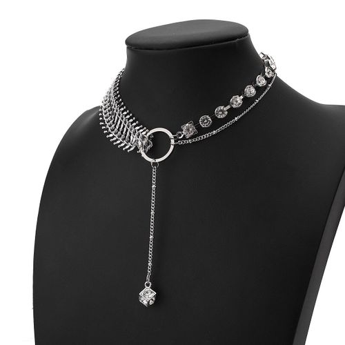 Collier Ras Du Cou Avec Pendentif En Forme D'os De Poisson Pour Femme, Chaîne Punk, Couleur Argent, Bijoux, Nouveau Design