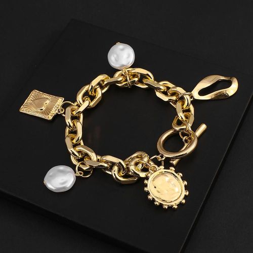 Bracelet À Chaîne Épaisse En Métal Pour Hommes Et Femmes, Style Boho Punk, Nouveau Design, Perles En Forme De C¿Ur, Accessoires De Bijoux Pour Couple