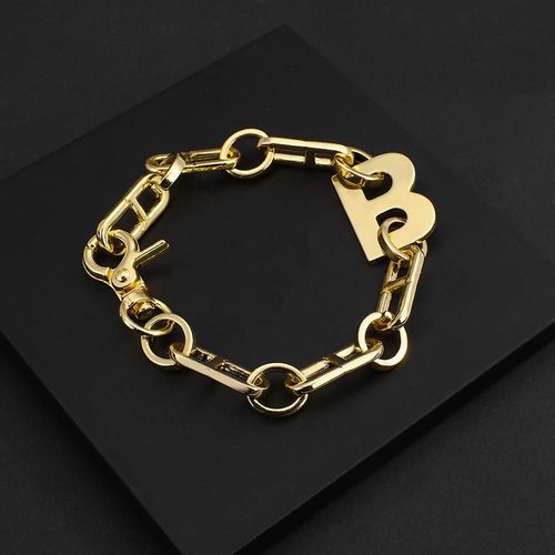Bracelet Doré En Métal Avec Lettre B Pour Femme, Bijou À Maillons Épais, À La Mode, Nouveau Design, 2020