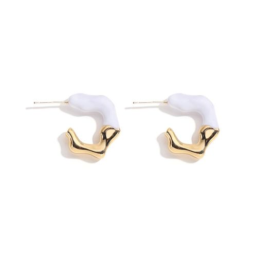 Boucles D'oreilles Géométriques En Émail Pour Femmes, Vintage, Noir, Blanc, Métal, Bijoux À La Mode, Nouveauté
