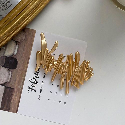 Broche Vintage En Métal Doré Pour Femmes Et Hommes, Texture Irrégulière, Plis De Lave, Accessoires Pour Costume, Pull, Épingles Pour Manteau