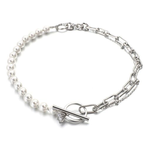 Collier Chaîne En Cristal Pour Femmes, Nouveau Design, Chaîne En Métal, Pendentif, Anneaux En Cristal, À La Mode, Ras Du Cou, Bijoux