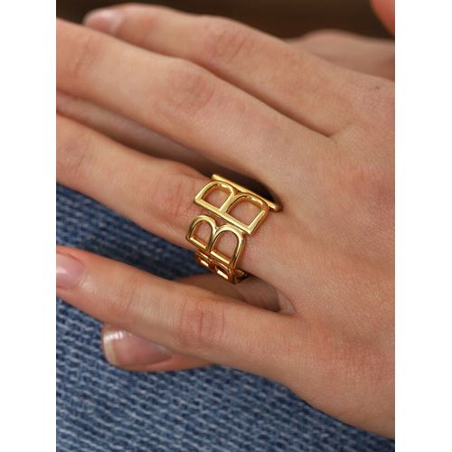 Bague Ajustable Avec Lettre B Pour Hommes Et Femmes, Anneau Ouvert En Métal, Bijoux À La Mode, 2021