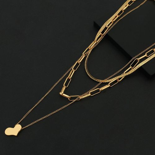 Colliers Multicouches Punk, Chaîne En Os De Serpent, Pendentif En C¿Ur, Clavicule, Accessoires Bijoux De Fête Pour Femmes Et Filles