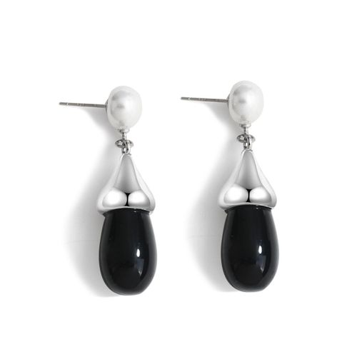 Boucles D'oreilles Vintage En Céramique Pour Femmes, Nouvelle Collection, Élégantes, Noires, Blanches, Inhabituelles, Bijoux À La Mode