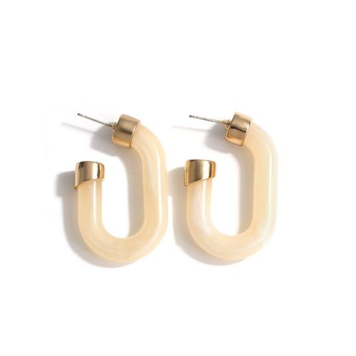 Boucles D'oreilles Géométriques En Résine Marron Transparent Pour Femmes, Bijoux Vintage En Métal Acrylique À La Mode