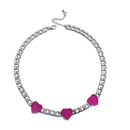 Collier Ras Du Cou Punk Rose Pour Femmes, Couleur Argent, Style Cubain, Chaîne Épaisse, Bijoux Hip Hop