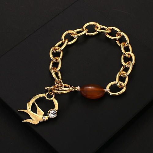 Bracelet En Métal Et Pierre Naturelle Pour Hommes, Chaîne À Hirondelle, Vintage, Nouveau Design, Bijoux À La Mode, 2020