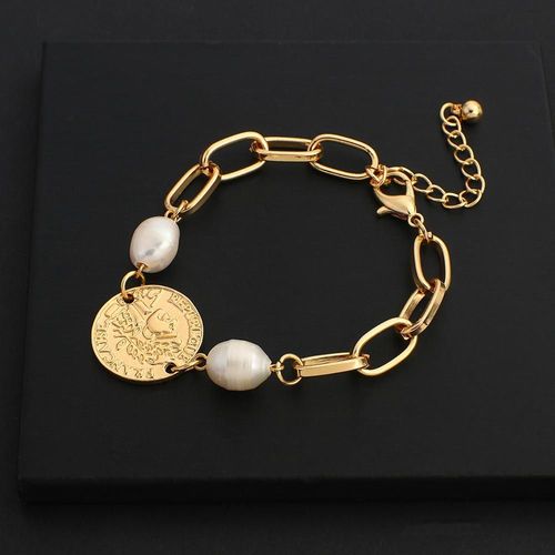 Bracelets À Breloques En Métal Doré Pour Femme, Bijou Avec Chaîne Épaisse Et Épaisse