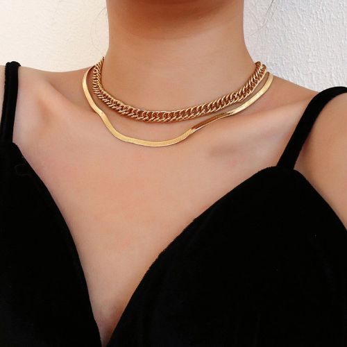 Collier Ras Du Cou En Métal Doré Pour Hommes Et Femmes, Chaîne Serpent Épaisse, Punk, Bijoux À La Mode