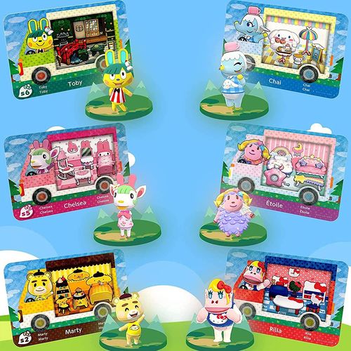 Sanliou San X 6 Pièces Rilla Marty Etoile Chai Chelsea Toby Animal Crossing Ns Switch Nfc Cartes De Jeu Acnh Mini Carte