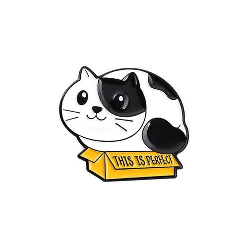 Broches Chat Mignon Dessin Animé, Broches Chat Mignon Pour Femmes, En Émail, Noir Et Blanc, Badges En Métal, Bijoux Cadeau, Vente En Gros