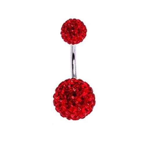 Barre De Piercing Pour Le Nombril, Anneaux De Couleur Mixte, Double Tête En Cristal, Acier Inoxydable, Pierre De Zircone Cubique, Bijoux Pour Le Corps, Livraison Directe